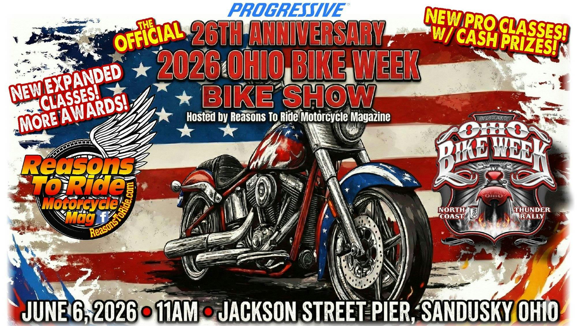 26th Anniversary OHIO BIKE WEEK Championship Bike Show event banner