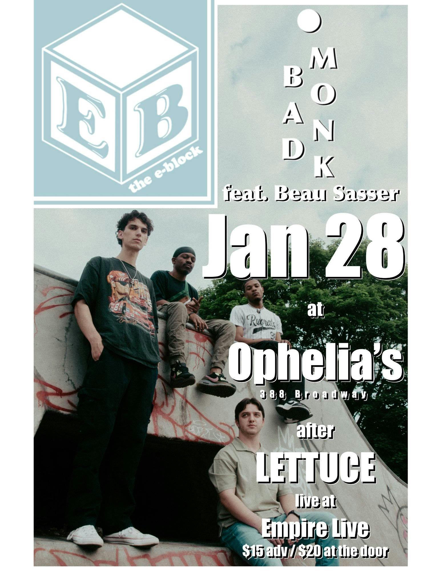 E Block and Bad Monk featuring Beau Sasser event banner