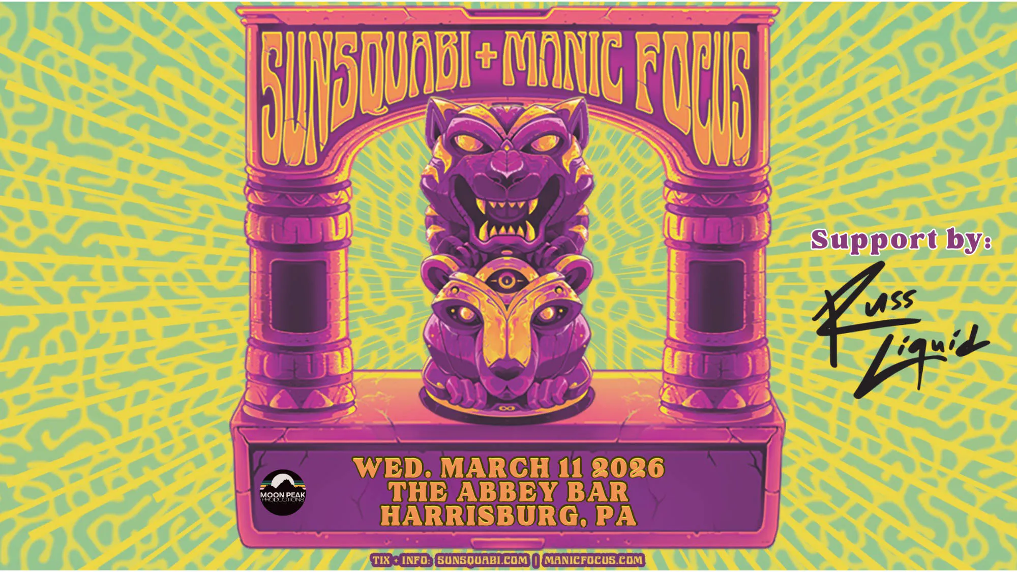 Sunsquabi and Manic Focus | The Abbey Bar | Harrisburg PA event banner
