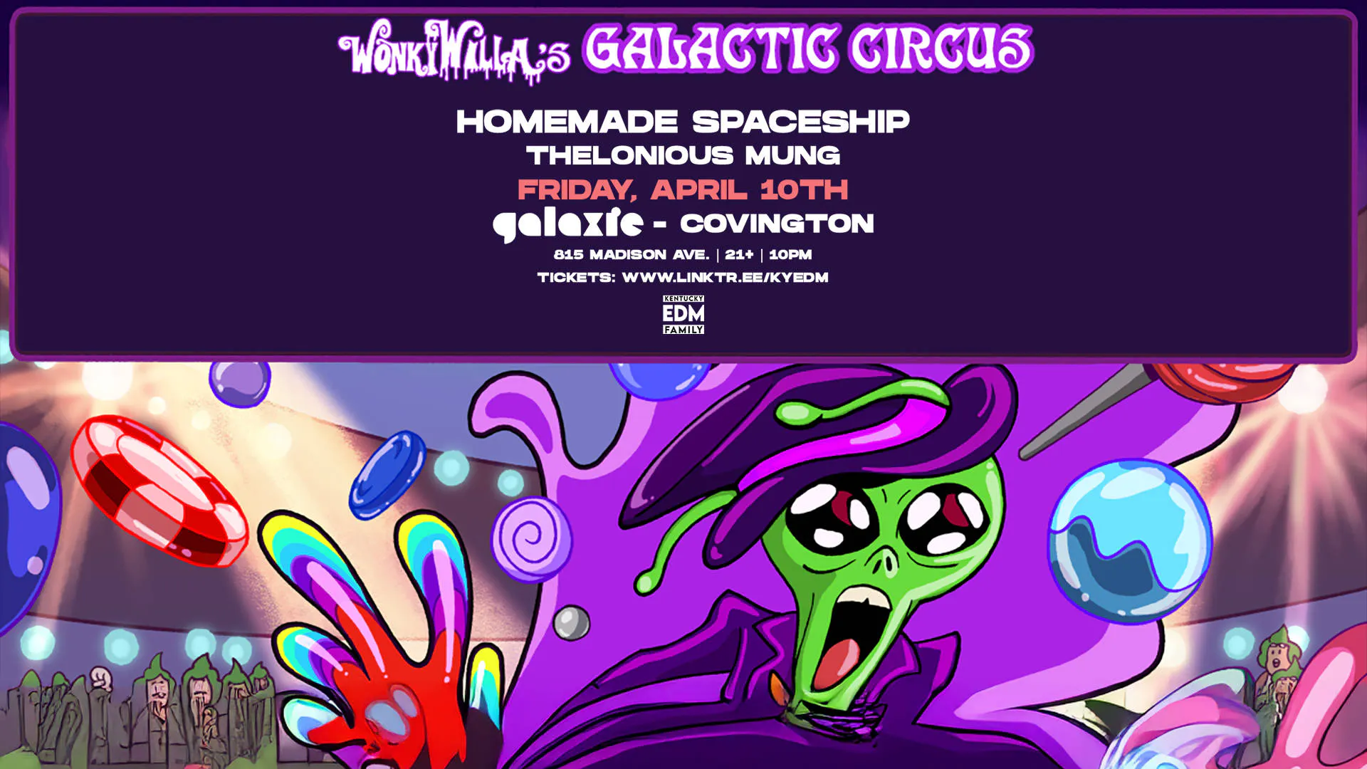 WonkyWilla Galactic Circus Tour at Galaxie - Covington event banner