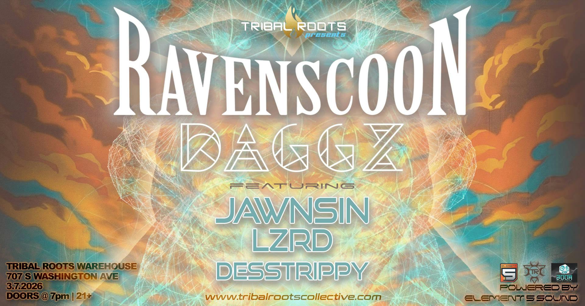 Tribal Roots Presents Ravenscoon event banner
