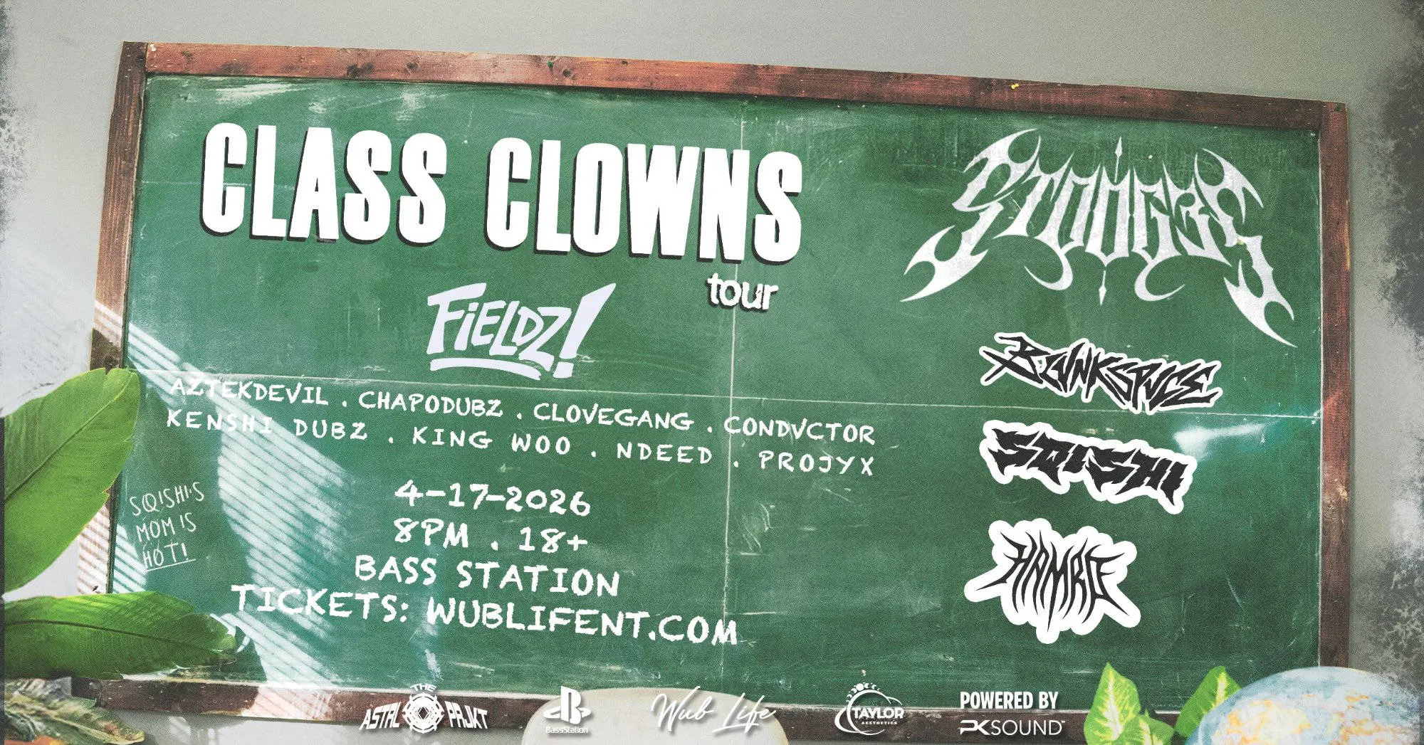 STOOGES CLASS CLOWN TOUR AT BASS STATION event banner