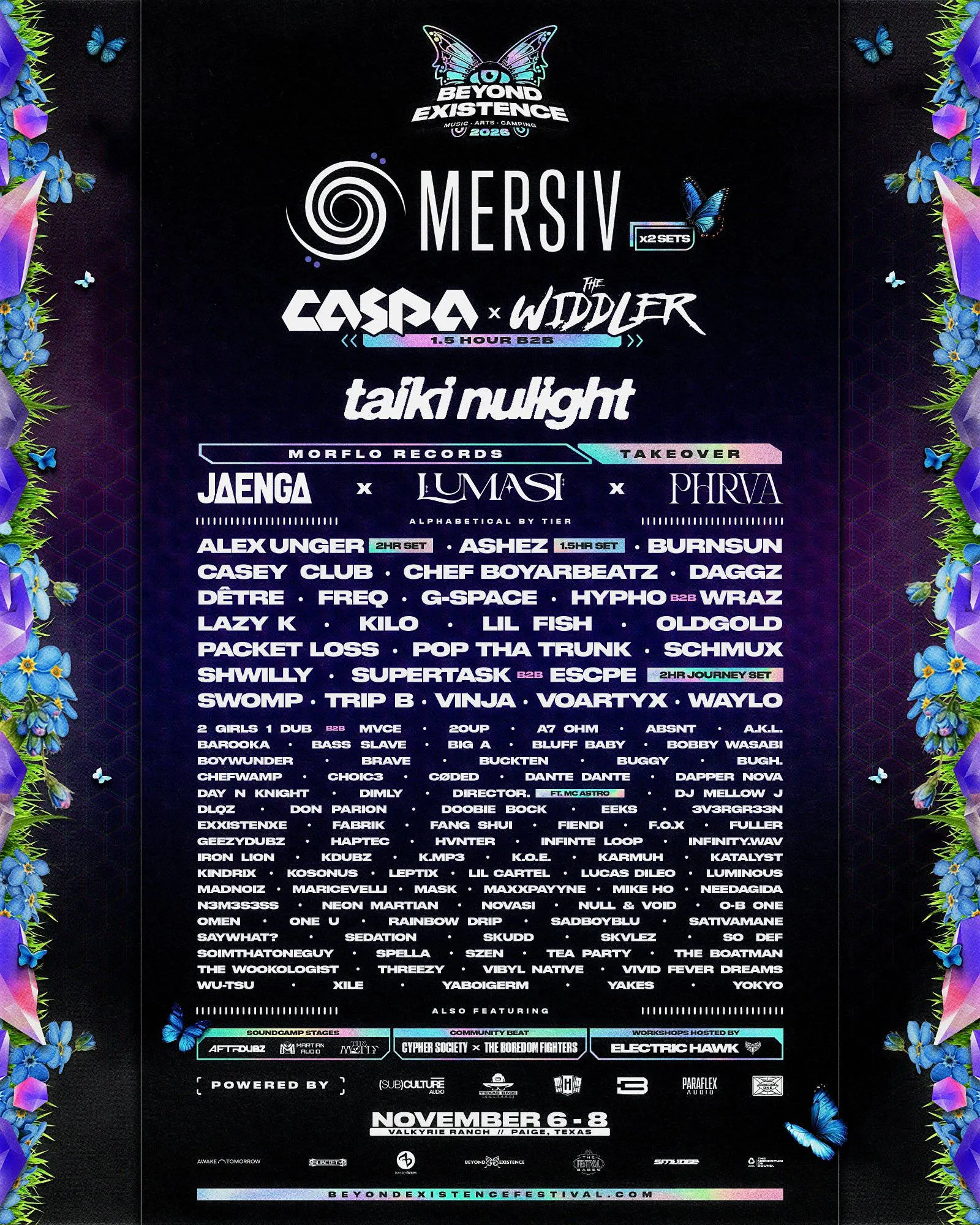 Beyond Existence Music Festival 2026 event banner