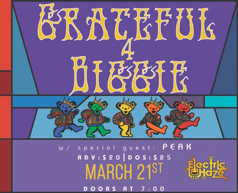Grateful for Biggie w/PEAK event banner