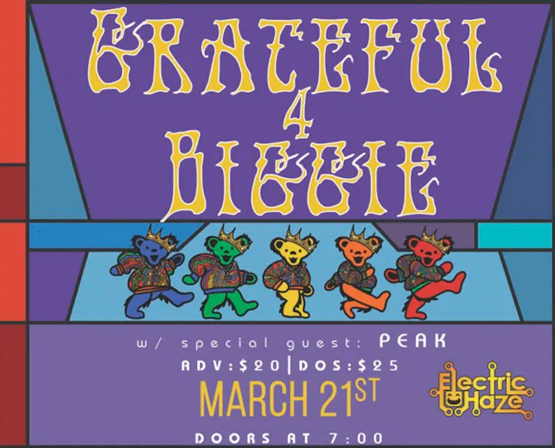 Grateful for Biggie w/PEAK event banner