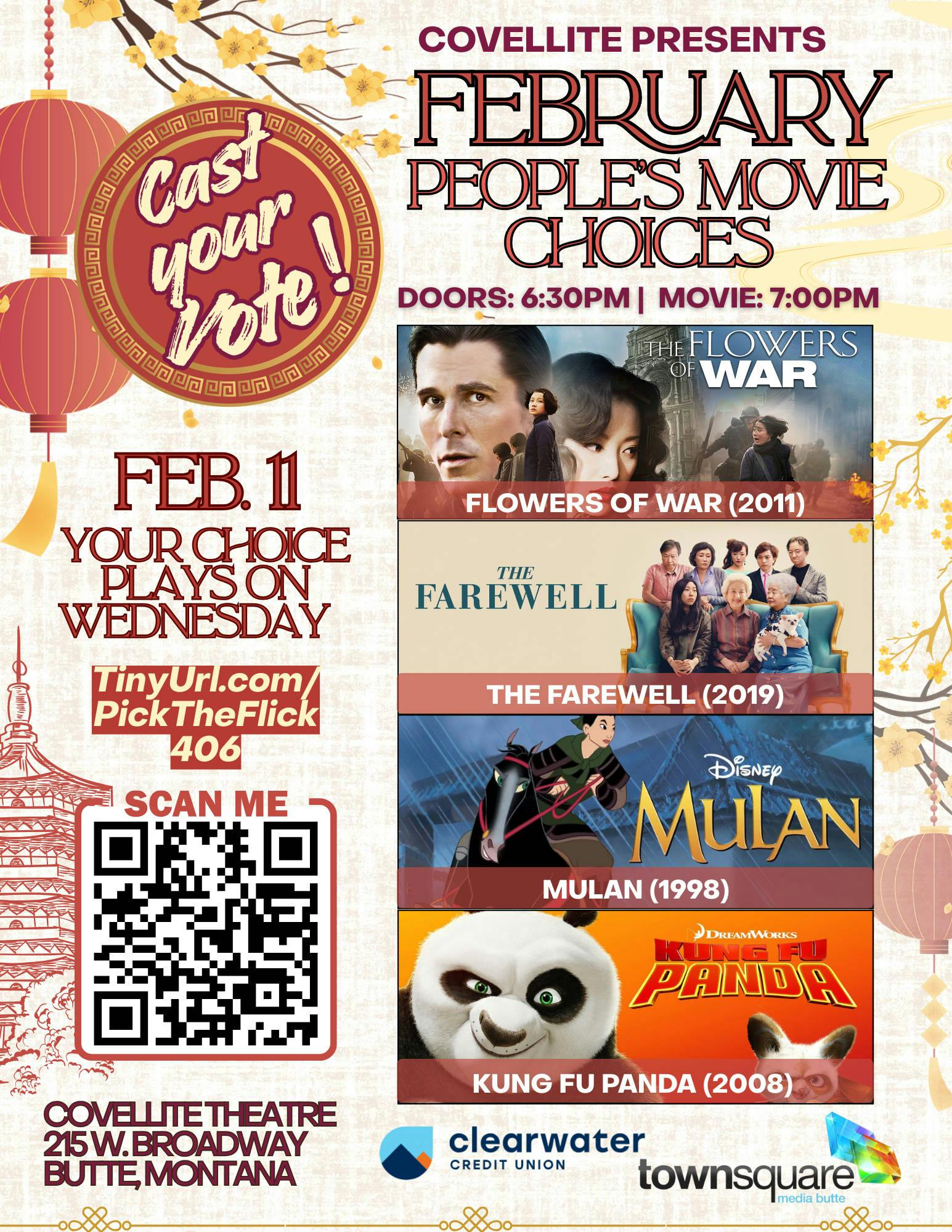 February People's Choice - Free Movie on the Big Screen! event banner