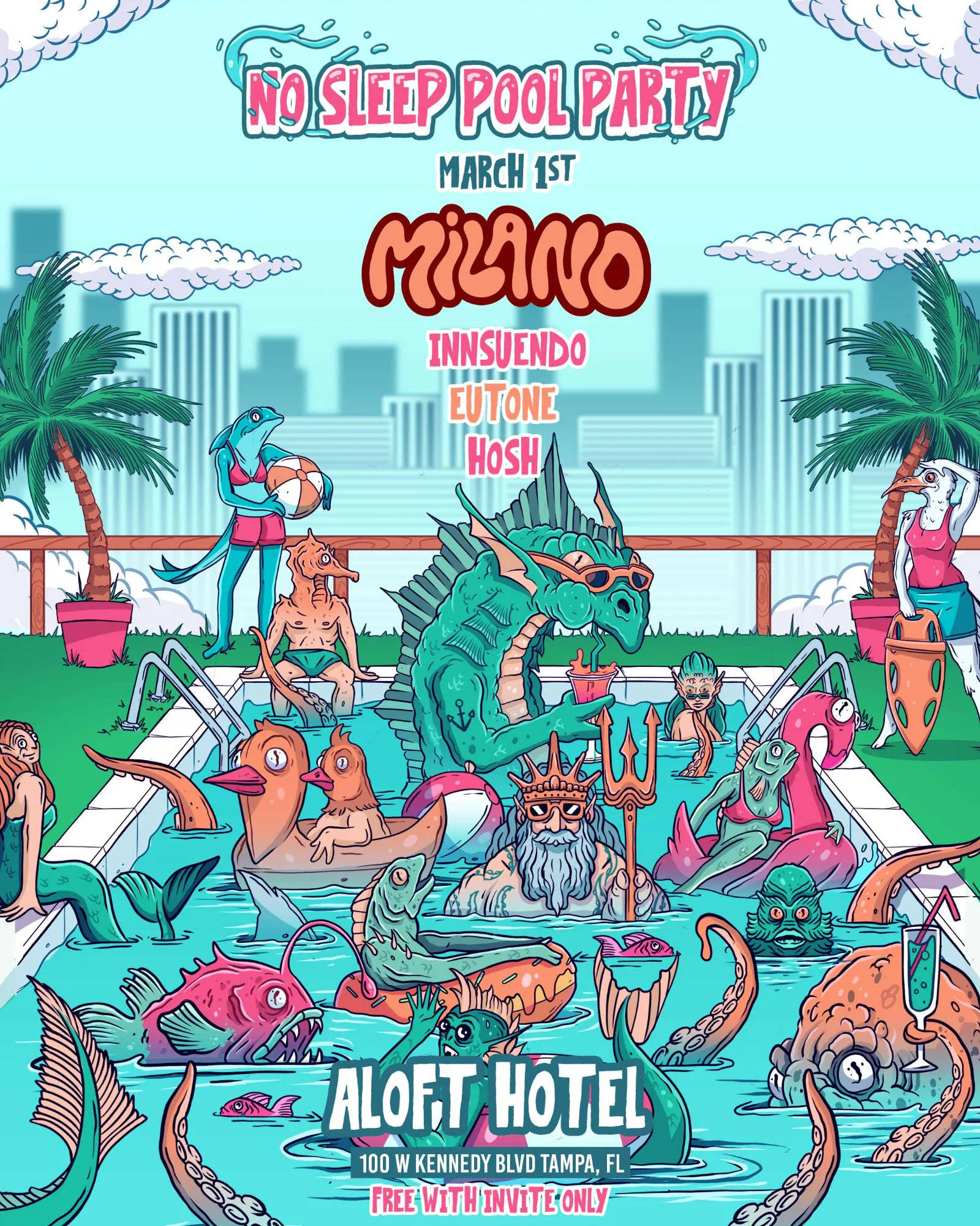 No Sleep Pool Party w/ Milano event banner