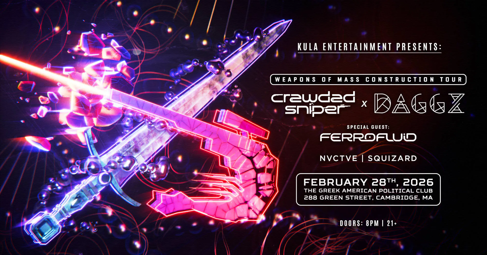 Weapons of Mass Construction Tour w/ Crawdad Sniper & Daggz event banner