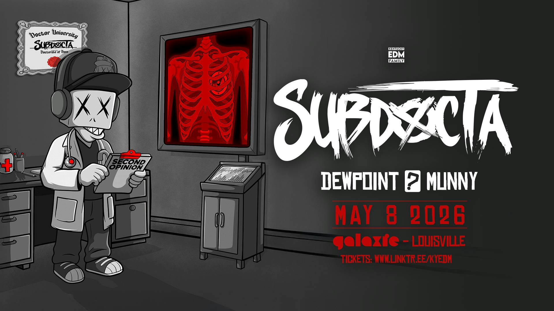 Subdocta: Second Opinion Tour w/ Dewpoint & Munny at Galaxie - Louisivlle event banner