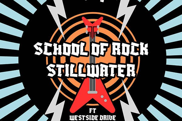 School of Rock Stillwater w/ West Side Drive event banner