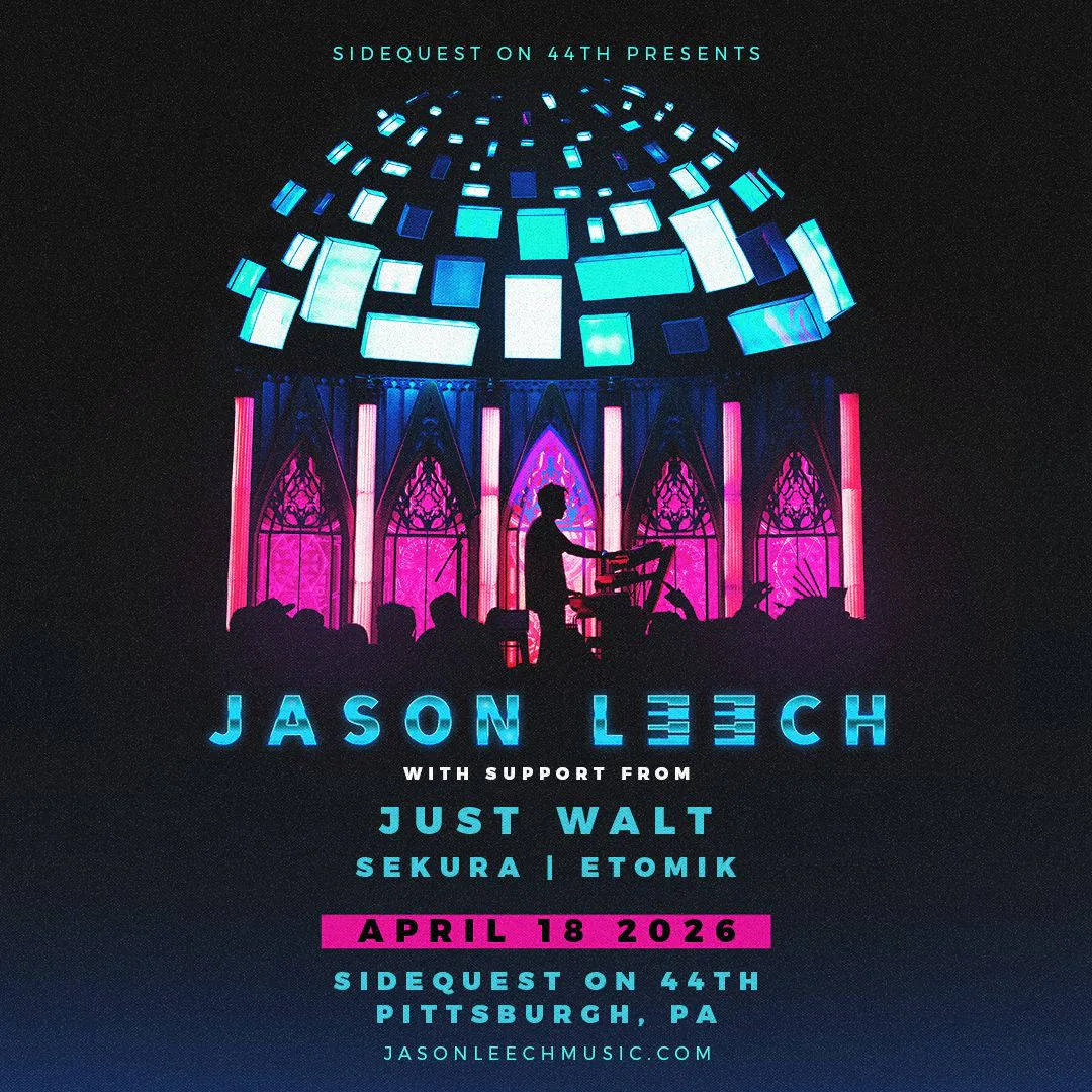 Jason Leech at Sidequest on 44th event banner