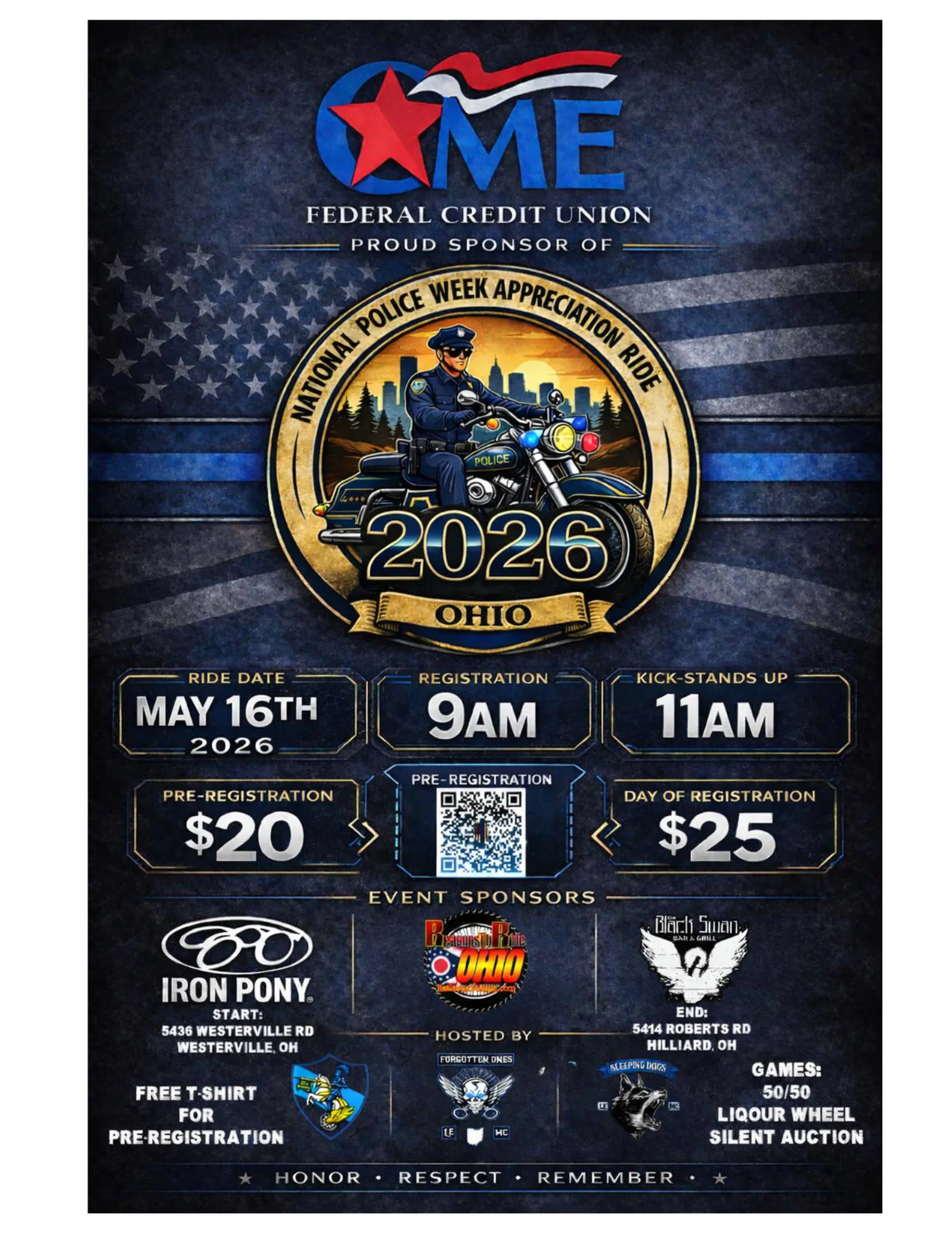 National Police Week Appreciation Ride event banner