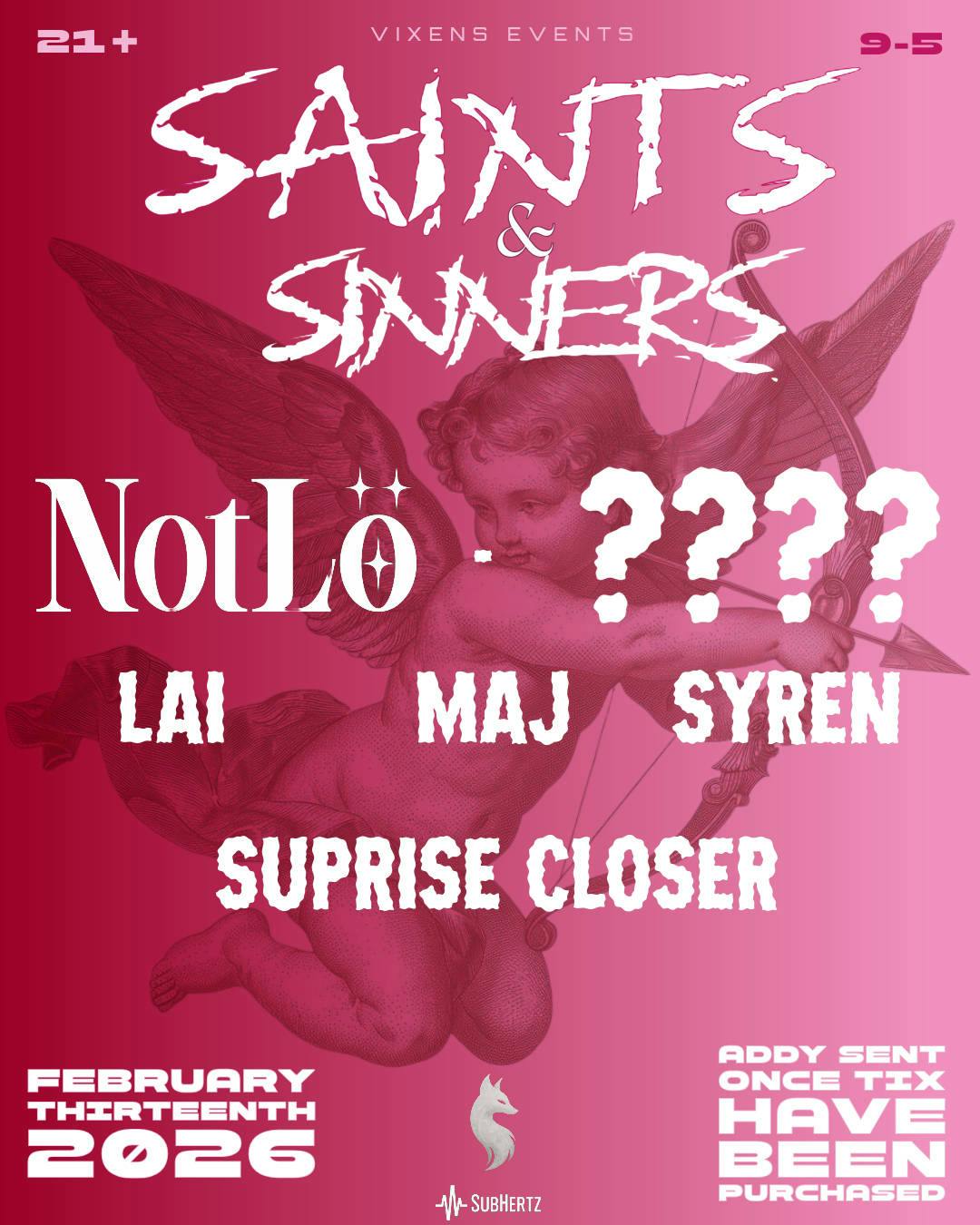 SAINTS & SIRENS event banner