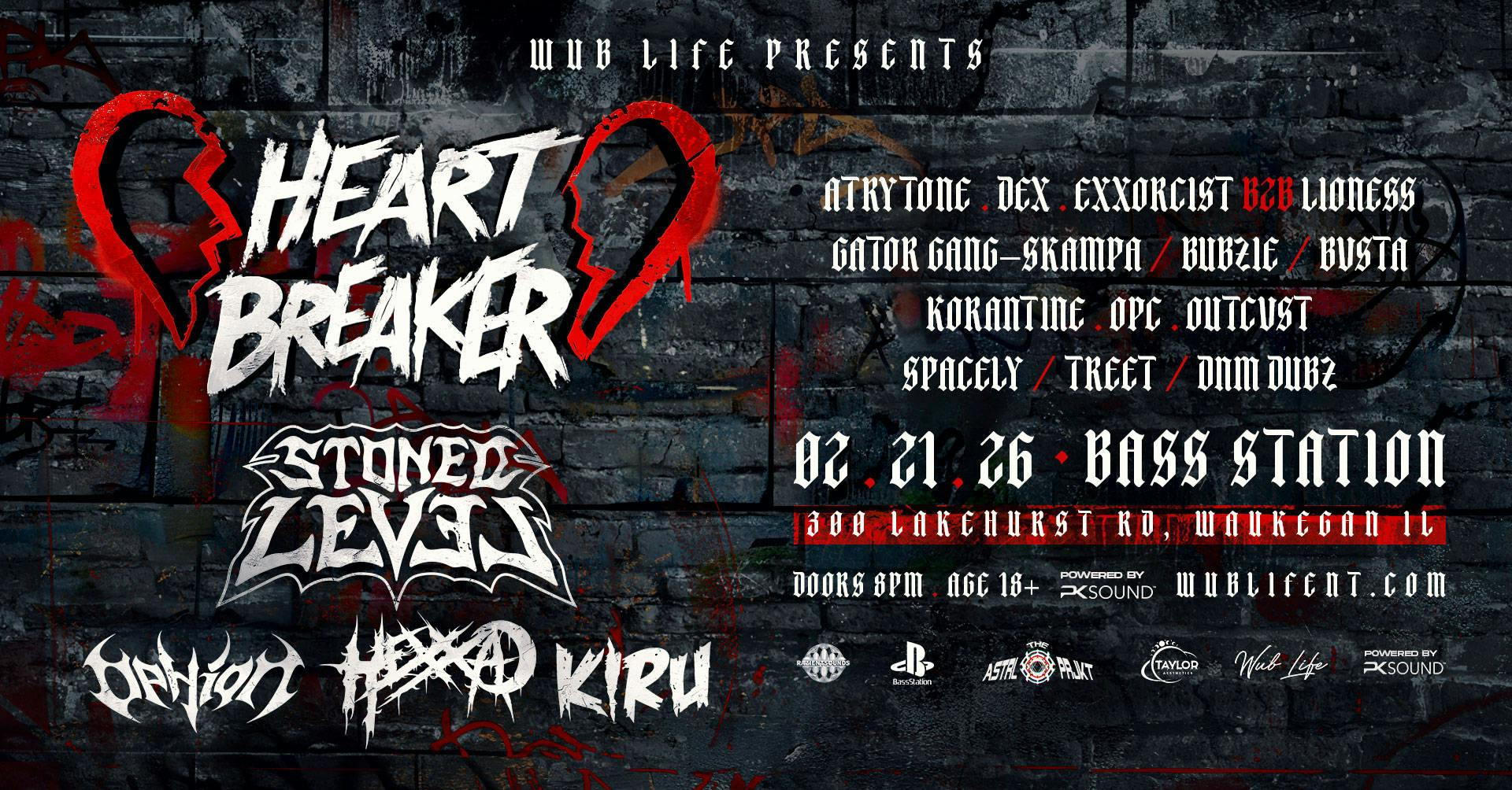 HEARTBREAKER AT BASS STATION event banner