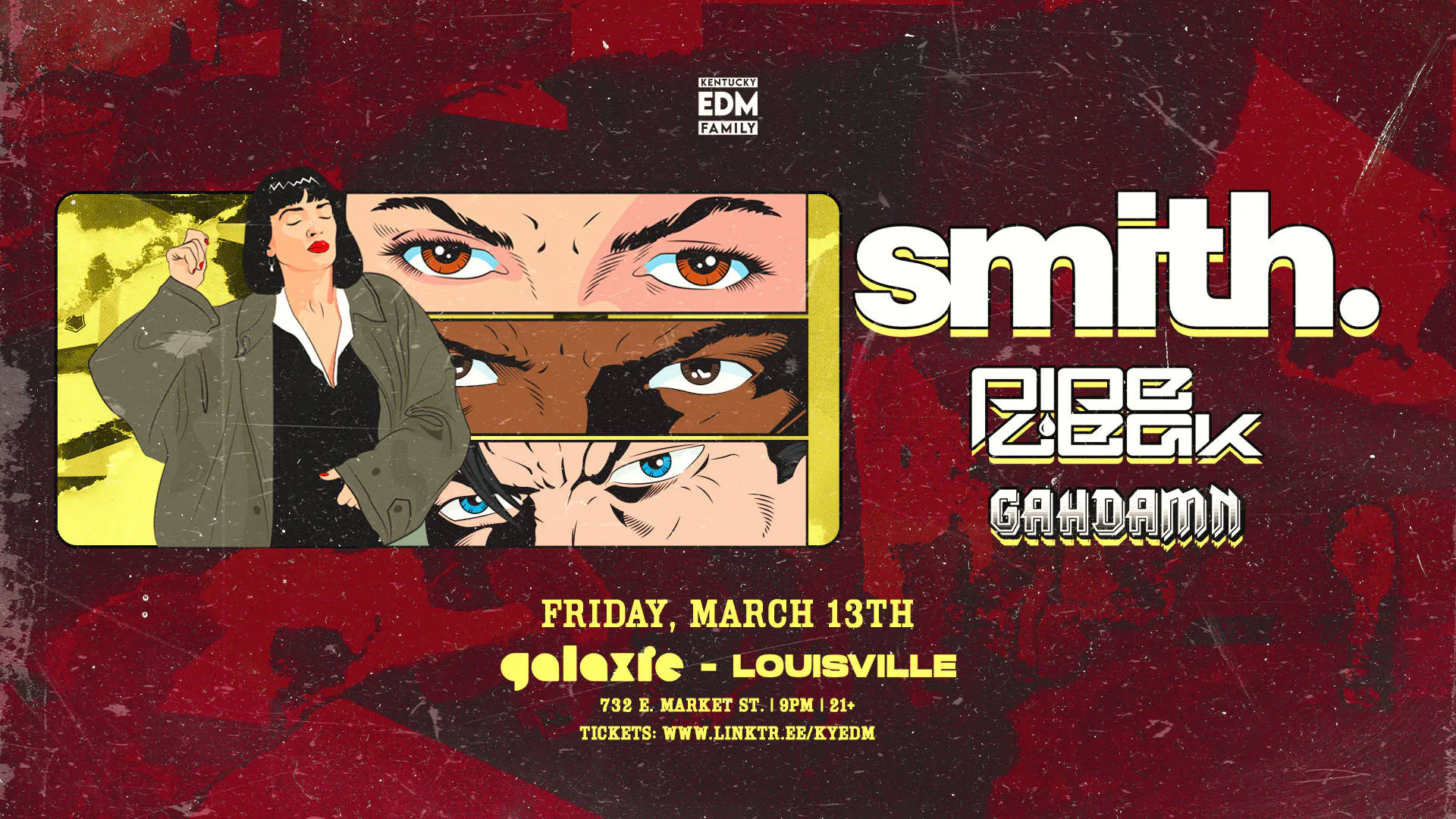 smith. w/ Pipe Leak & Gahdamn at Galaxie - Louisville event banner