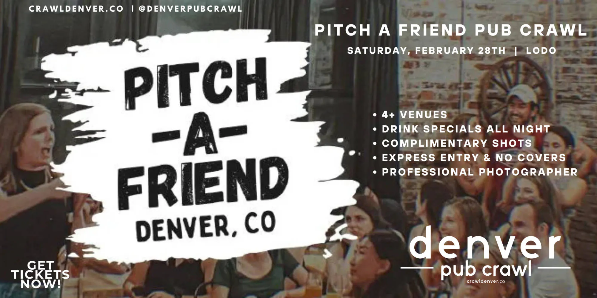 Pitch A Friend Pub Crawl - Saturday, February 28th event banner