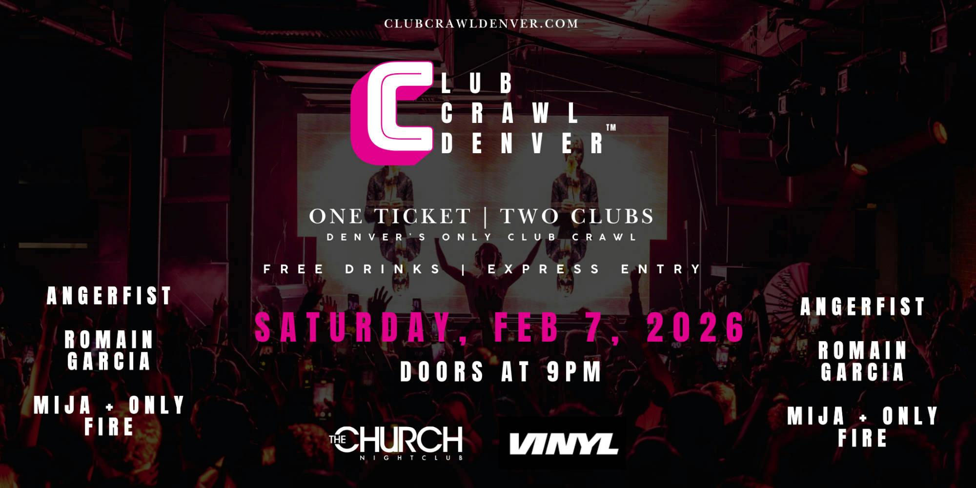 Sat, Feb 7th: Angerfist, Romain Garcia, Mija + Only Fire event banner