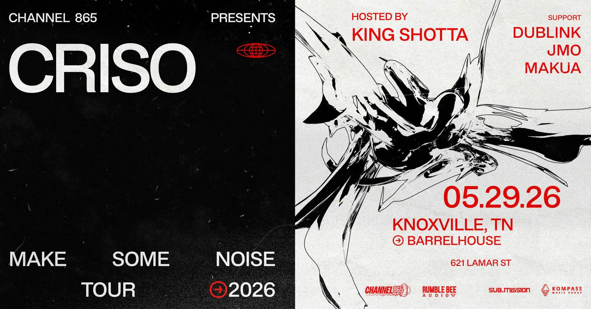 Criso Make Some Noise Tour at Barrelhouse event banner