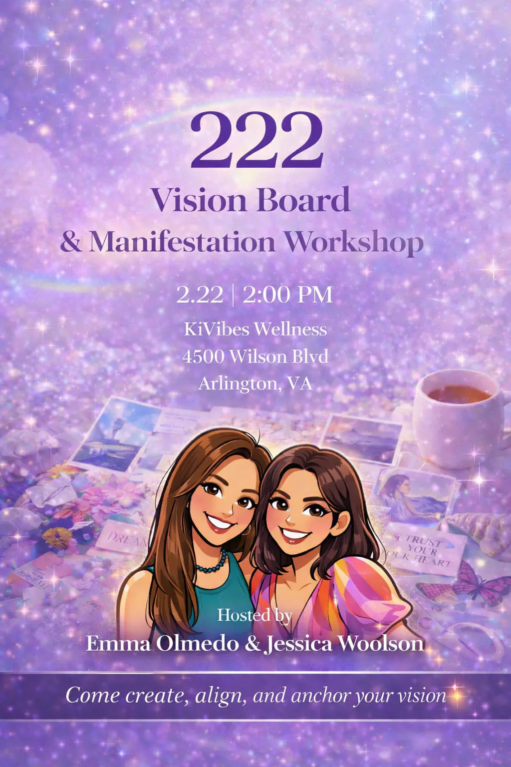 Reschedling due to weather ✨ 2:22 Portal Vision Board Manifestation Workshop ✨ event banner