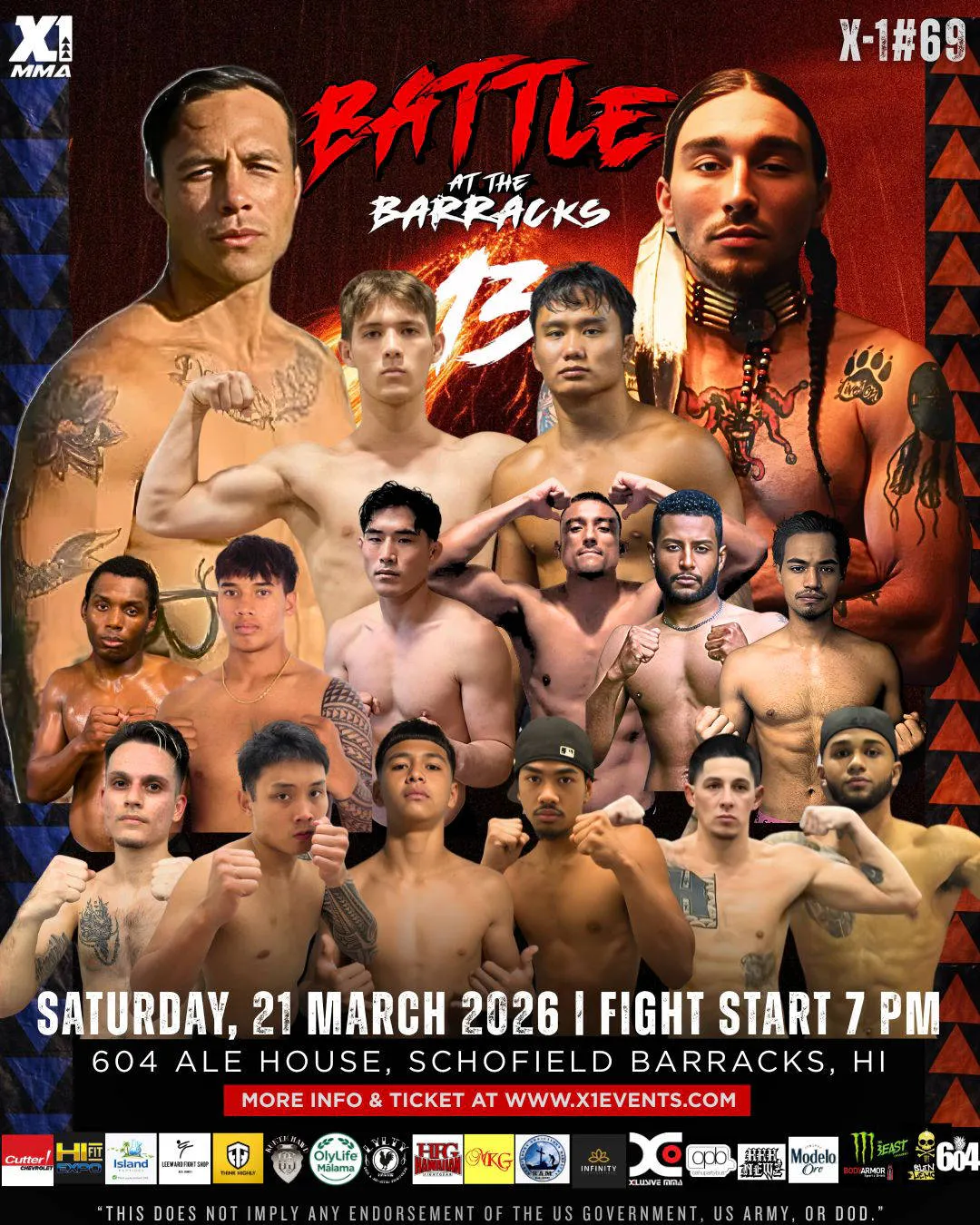 X1#69 Battle at the Barracks 13 event banner