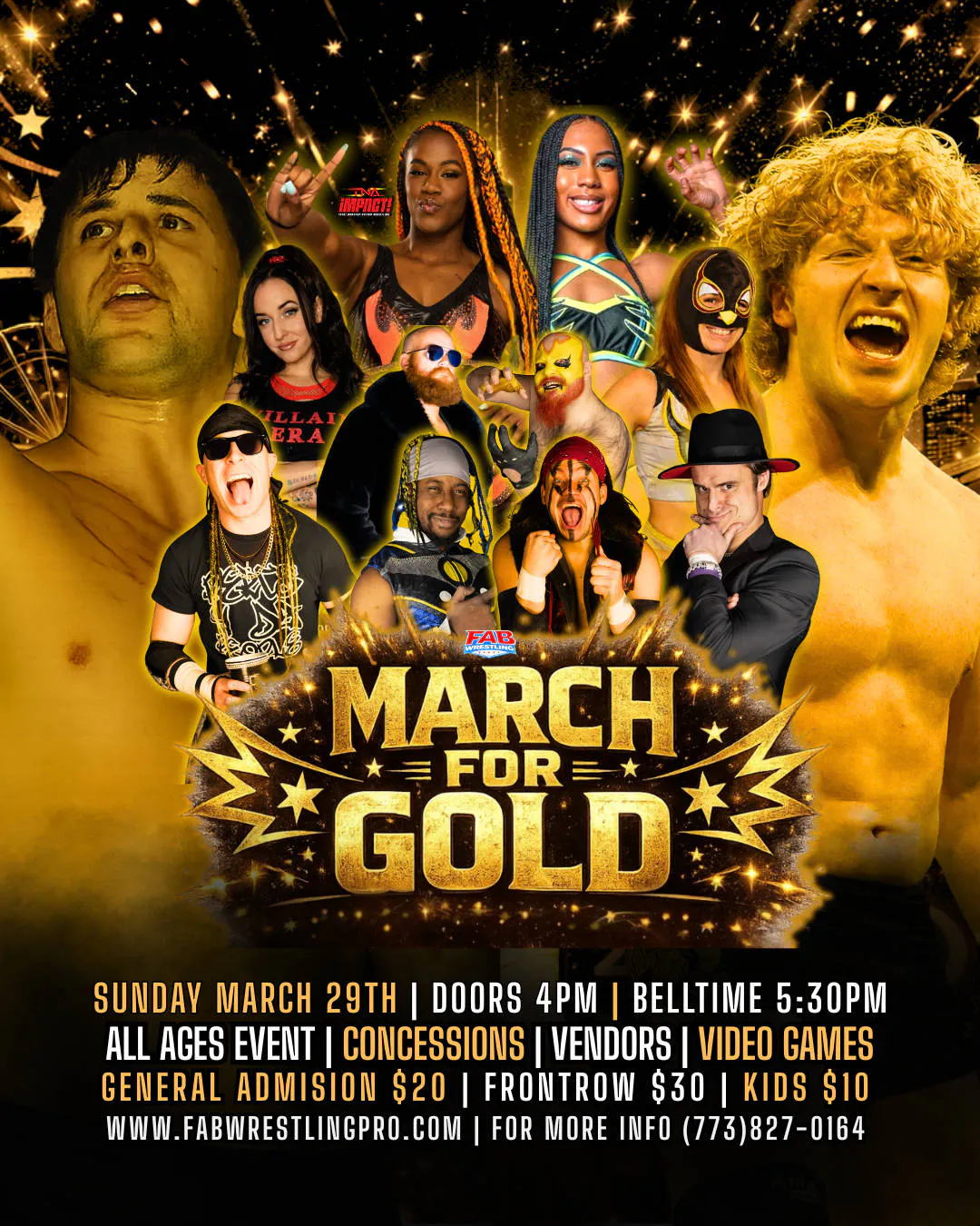 Fab Wrestling Presents March For Gold event banner