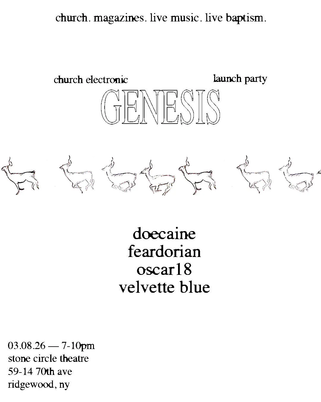 Church Electronic presents: GENESIS Magazine Launch Party Issue 01 event banner