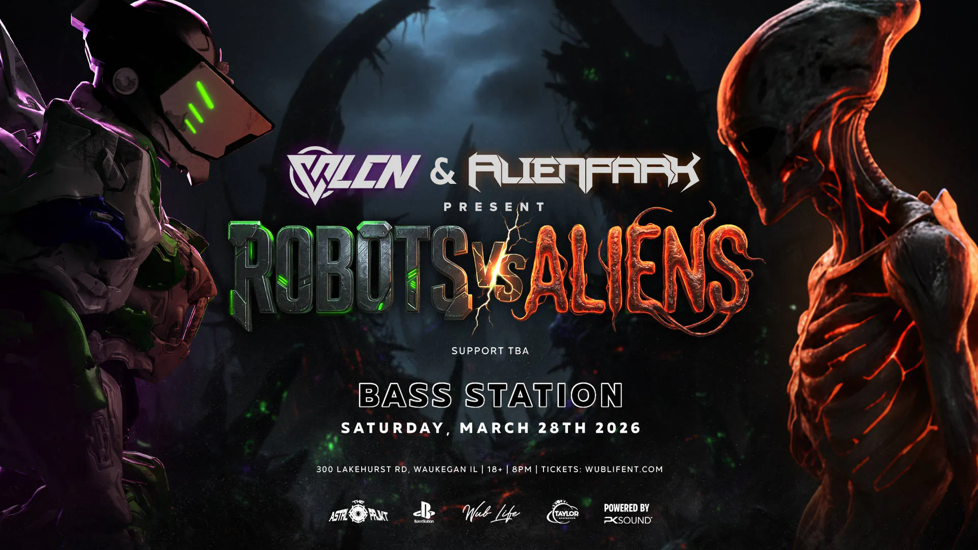 VLCN & ALIENPARK AT BASS STATION event banner