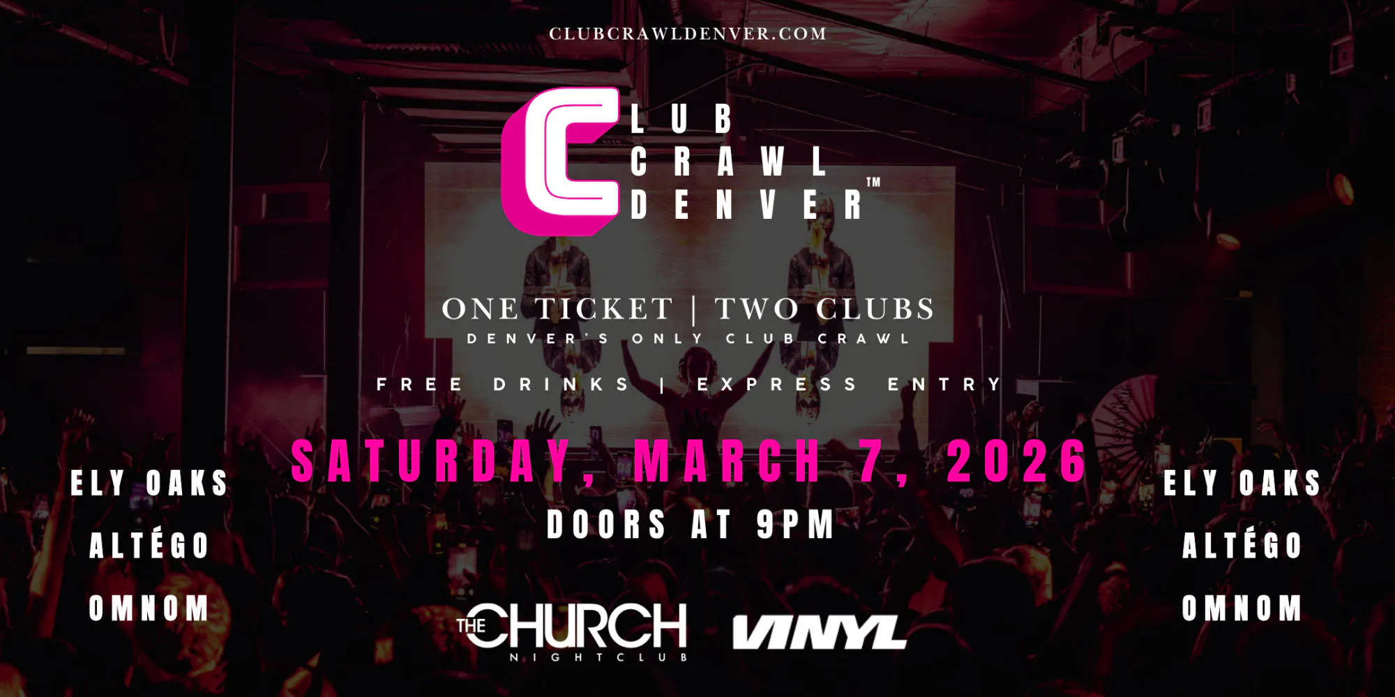 Sat, March 7th: Ely Oaks, Altégo, Omnom event banner