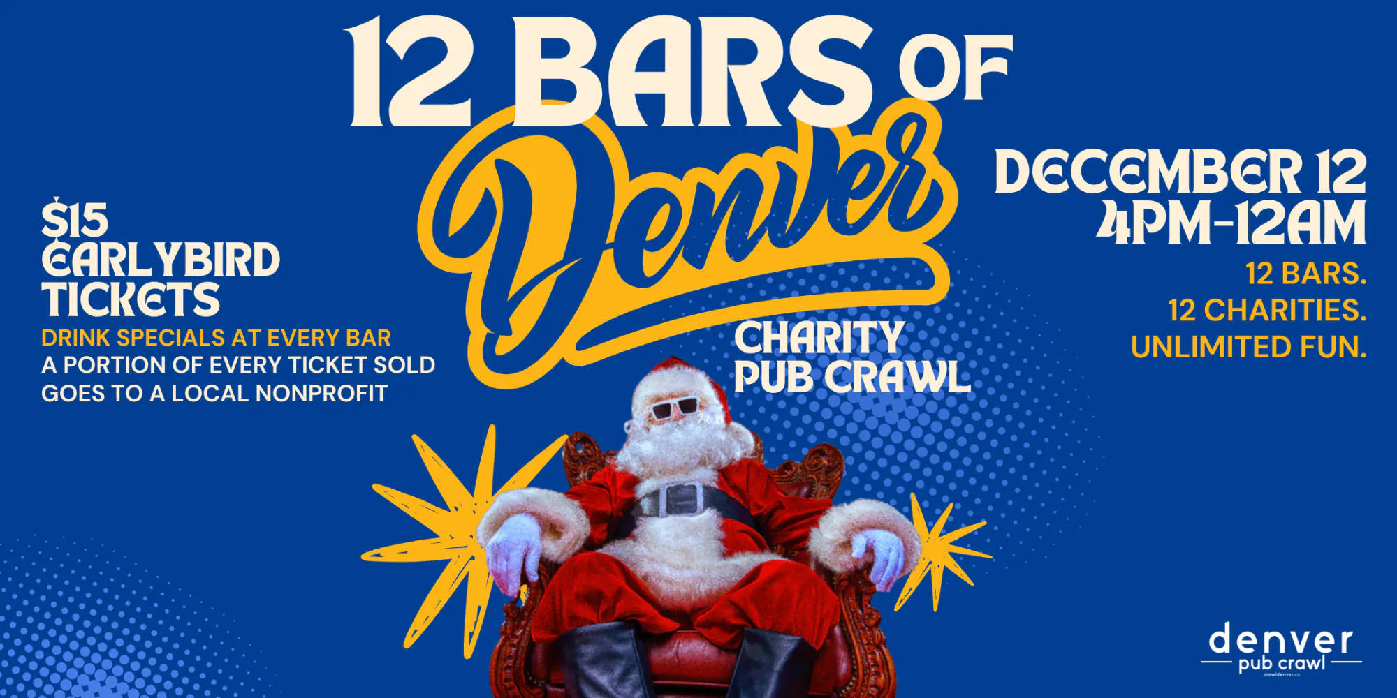 12 Bars of Denver Charity Bar Crawl 🎄 event banner