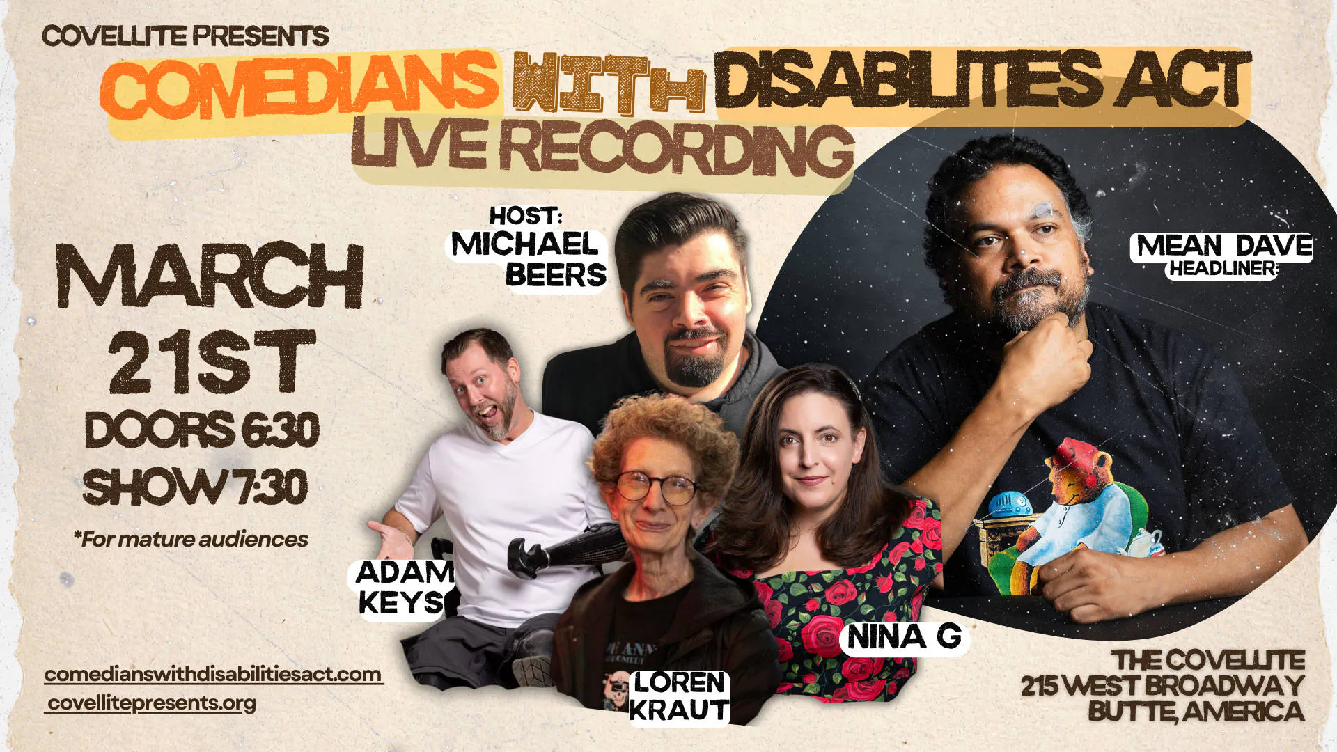 Comedians with Disabilities Act Comedy Special Tour event banner