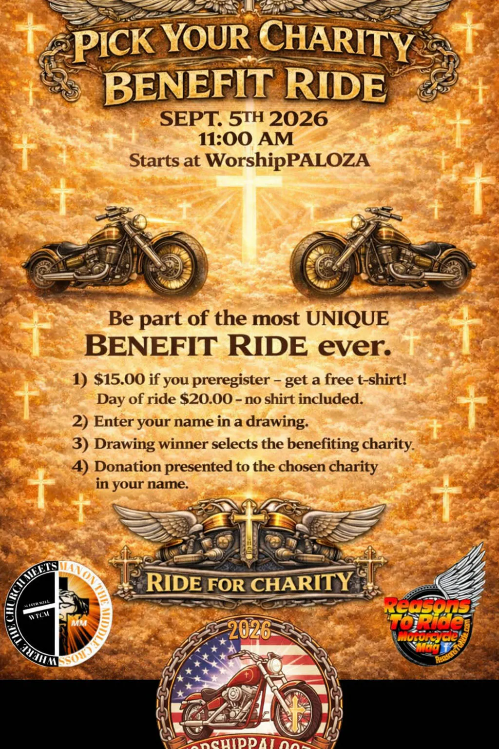 PICK YOUR CHARITY BENEFIT RIDE event banner
