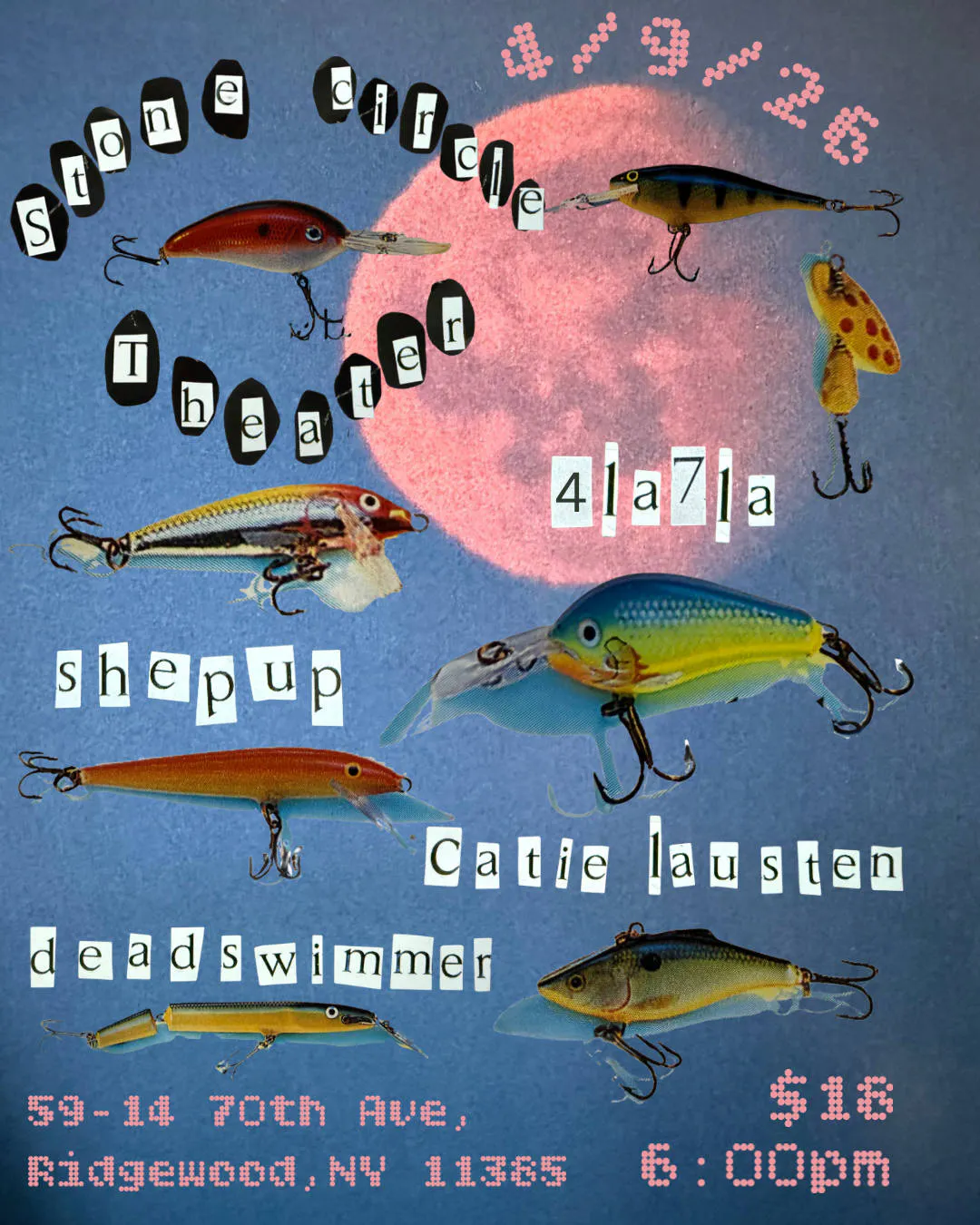 shepup, Dead Swimmer, 4la7la, Catie Lausten event banner