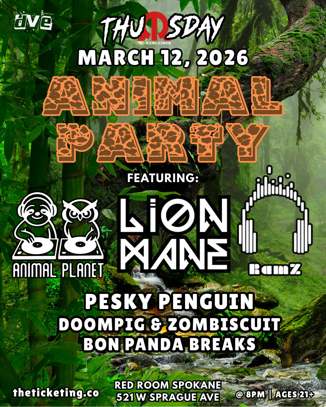 ThuRRsday: ANIMAL PARTY 3.12.26 event banner