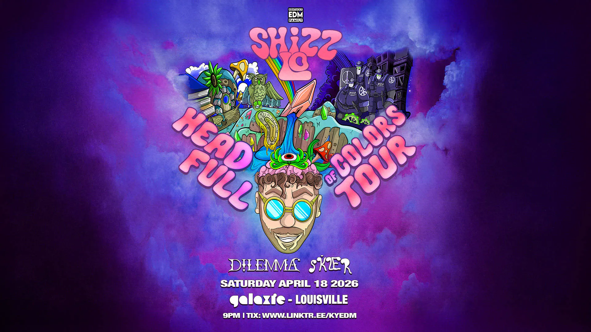 Shizz Lo: Head Full of Colors Tour w/ Dilemma & SKLER at Galaxie - Louisville event banner