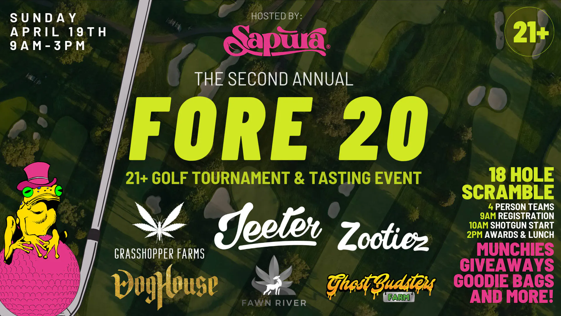 Fore 20: 2nd Annual Golf Scramble Tournament event banner