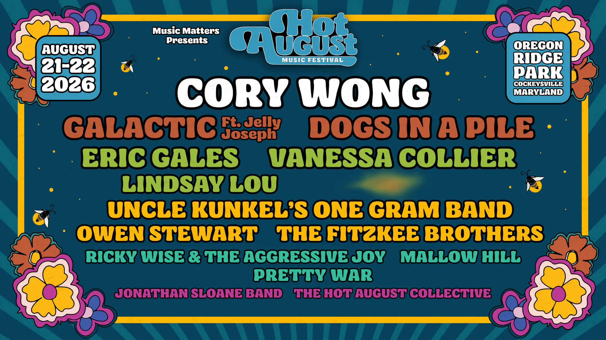 Hot August Music Festival event banner