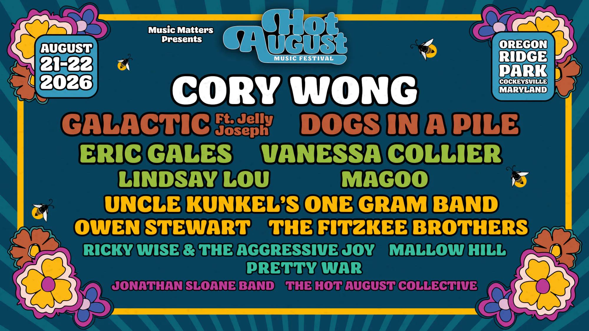Hot August Music Festival event banner