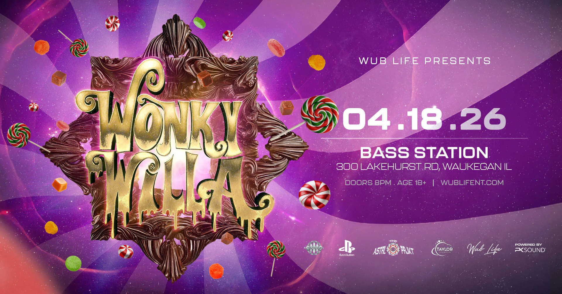 WonkyWilla AT BASS STATION event banner