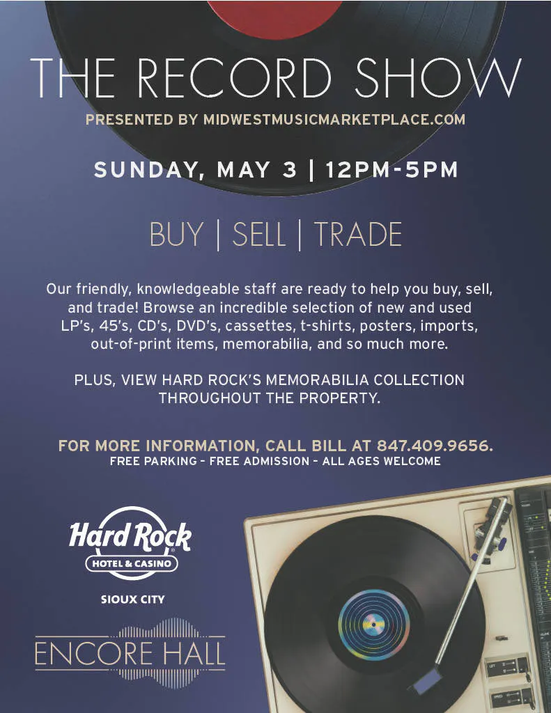 Hard Rock Hotel & Casino Record Show event banner