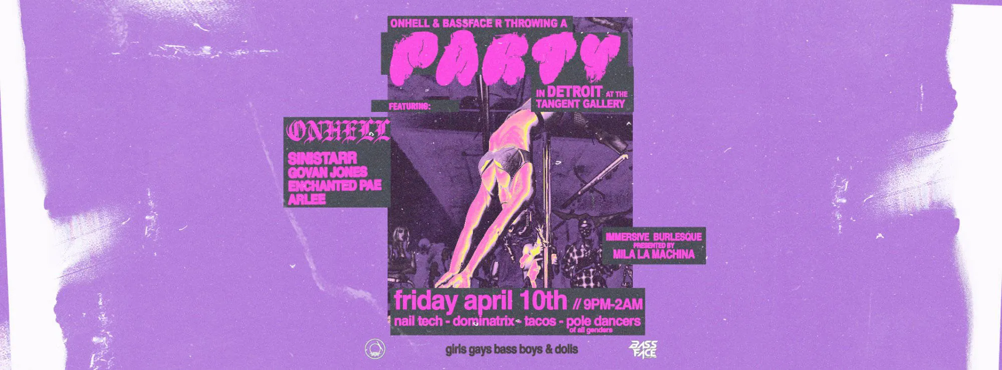 OnHell Party at Tangent Gallery event banner