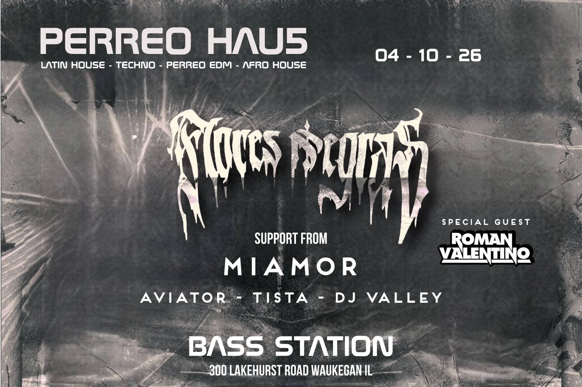PERREO HAU5 - FLORES NEGRAS event banner