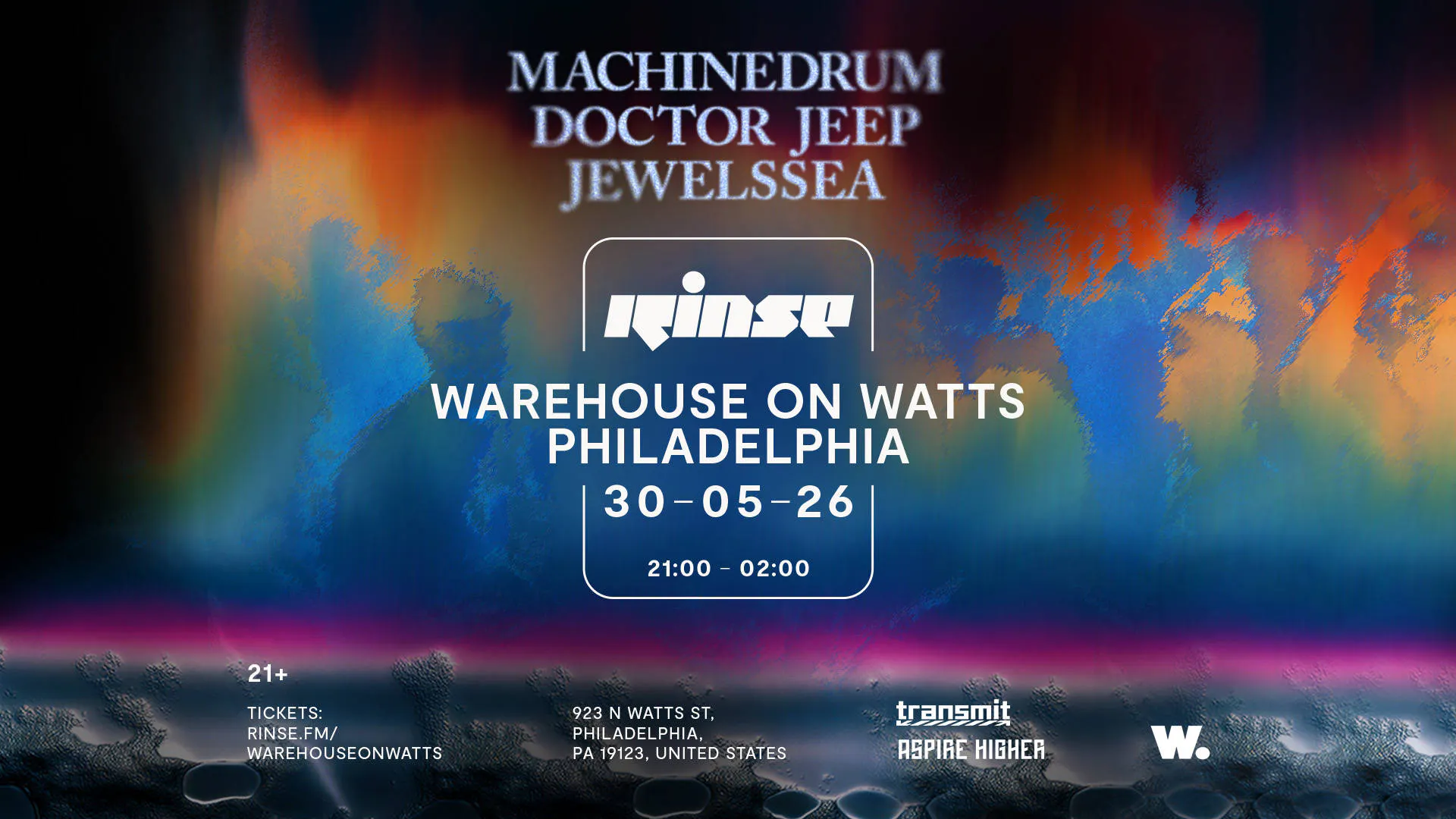 Rinse.FM w/ Machinedrum, Doctor Jeep & JEWELSSEA at Warehouse on Watts (21+) event banner