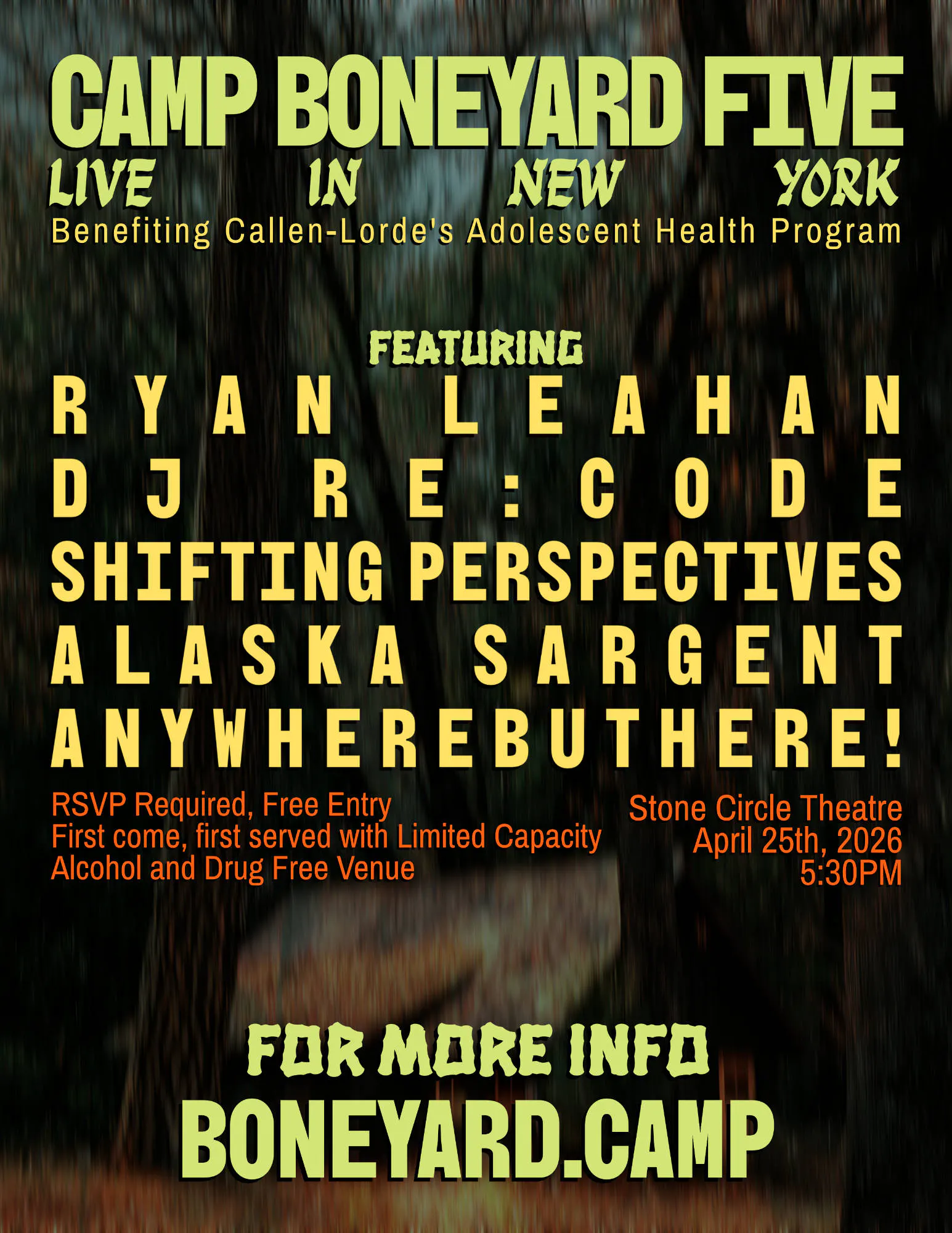 Camp Boneyard Five: Live in New York event banner