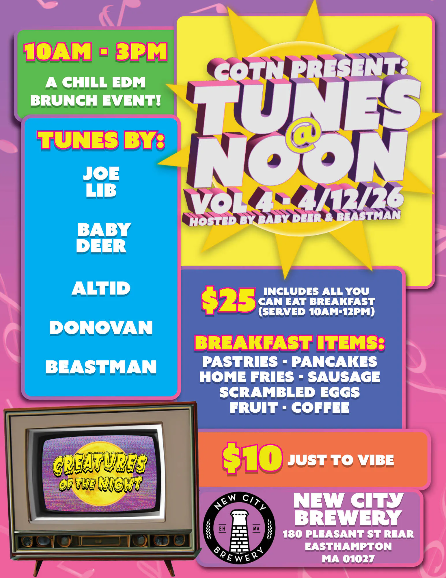 Tunes @ Noon! Vol.4 - 4/12/26 Hosted by Baby Deer & Beastman event banner