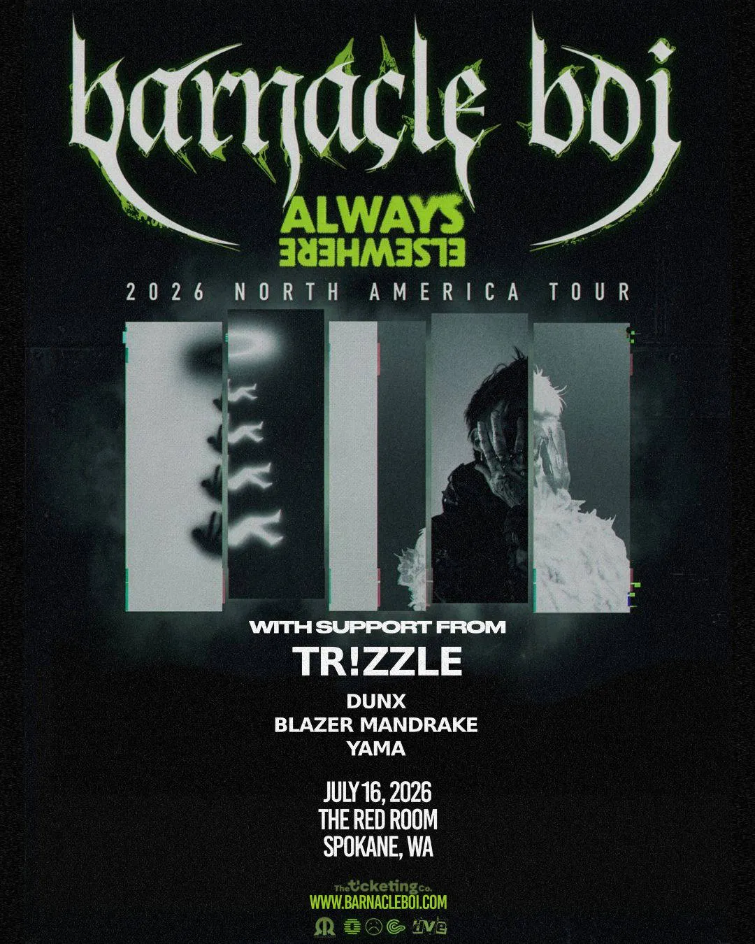Barnacle Boi Presents: ALWAYS, ELSEWHERE North America Tour event banner