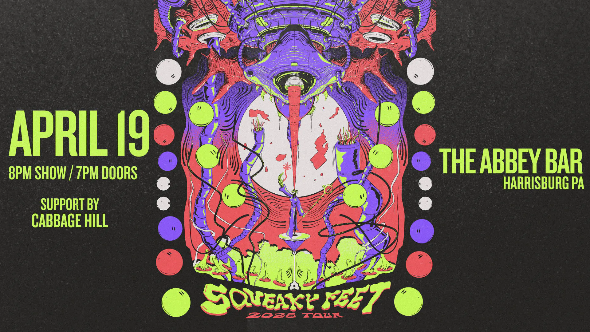 Squeaky Feet at The Abbey Bar | Harrisburg PA event banner