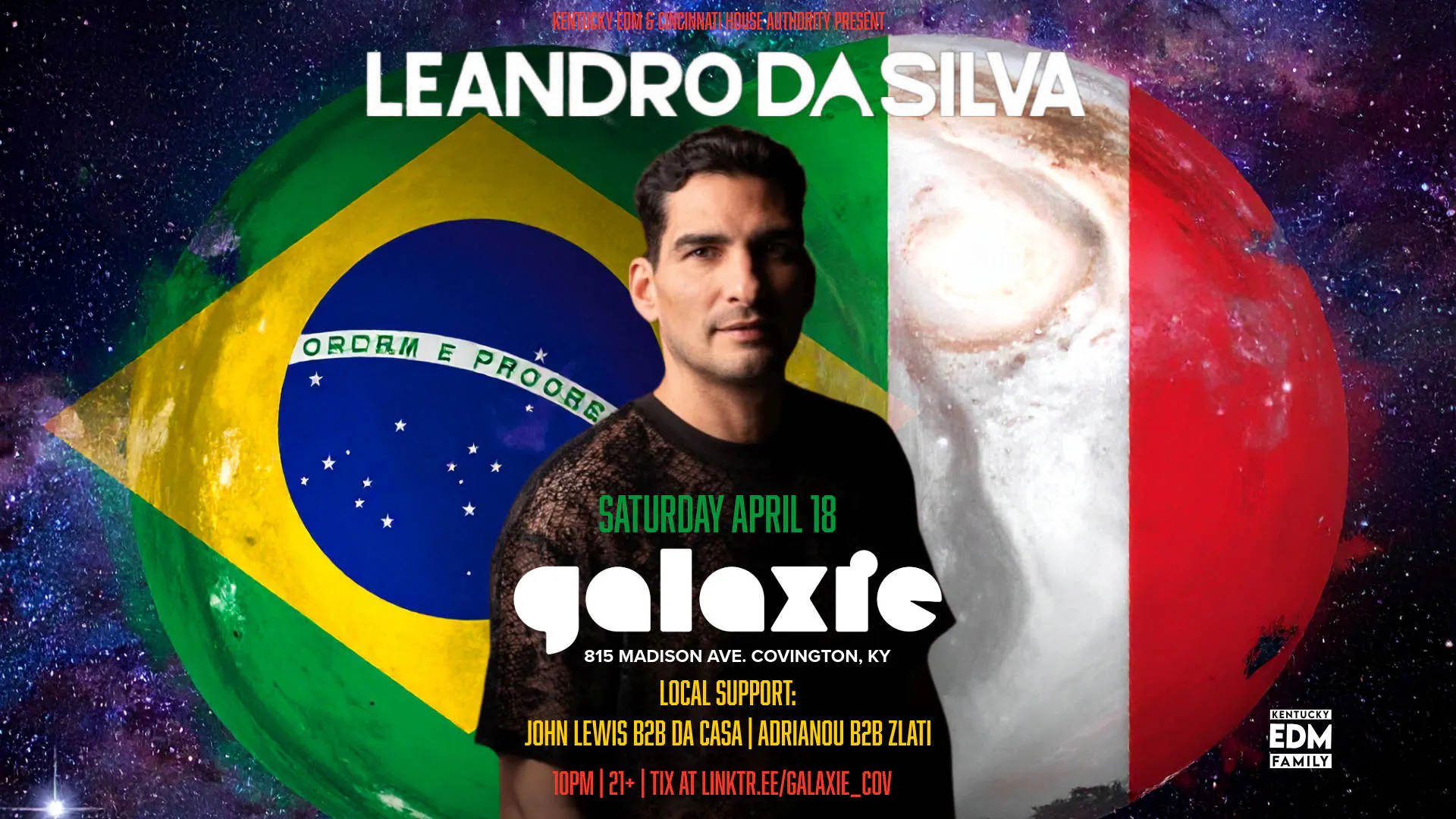 Leandro Da Silva w/ John Lewis b2b Da Casa, & Adrianou b2b Zlati event banner