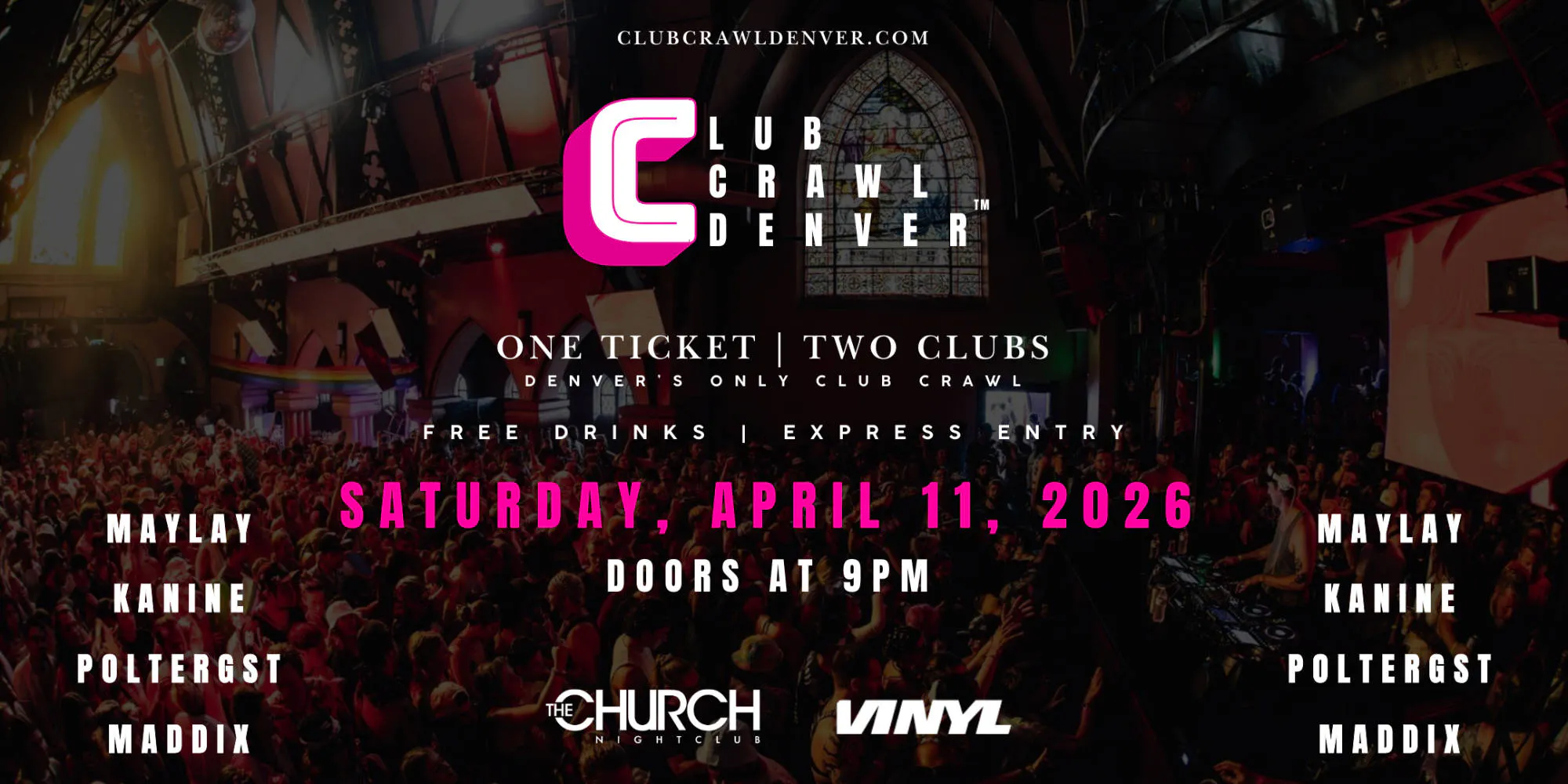 Sat, April 11th: Maylay, Kanine, Poltergst, Maddix event banner