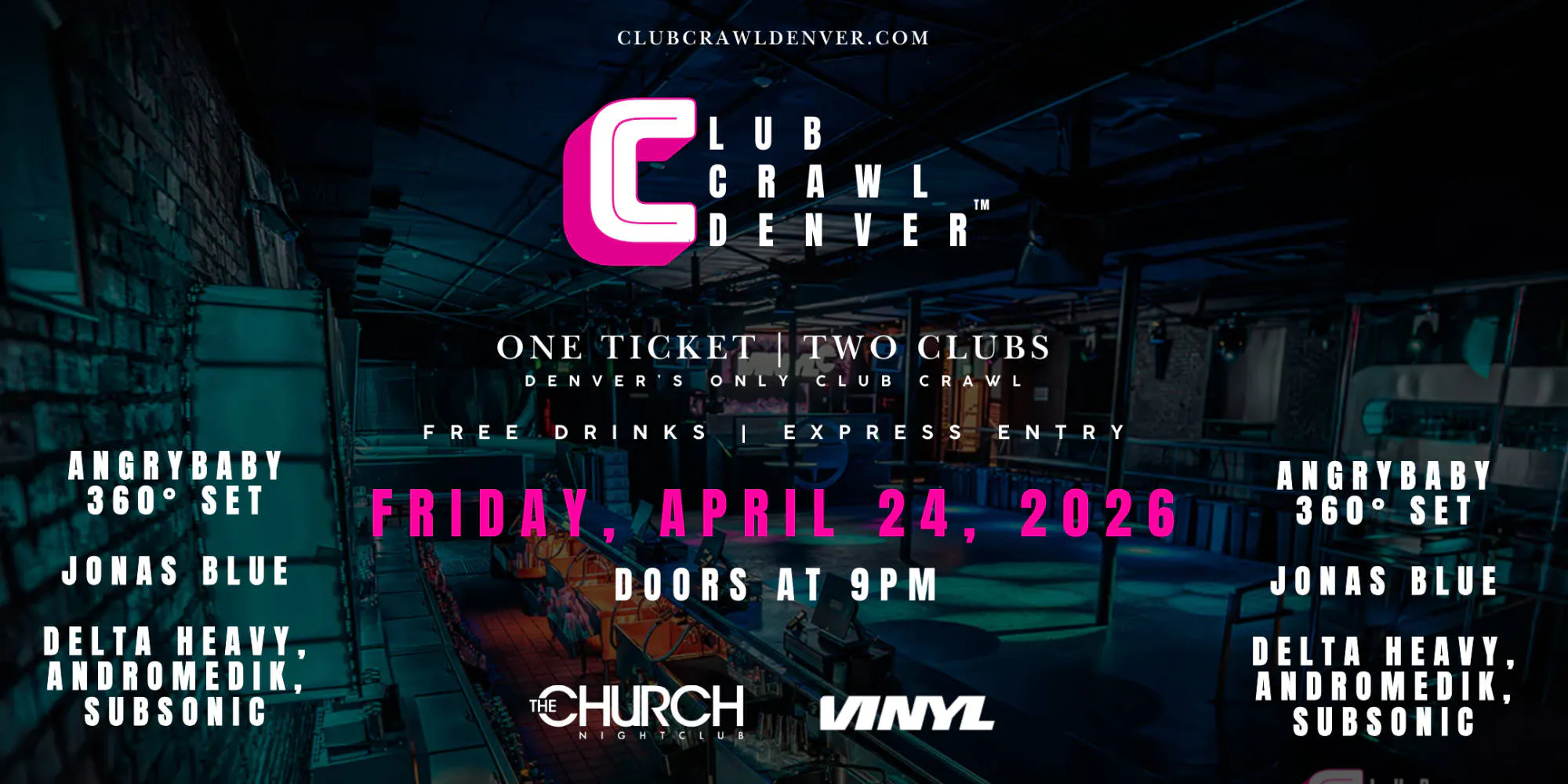 Fri, April 24th: Angrybaby, Jonas Blue, Delta Heavy, Andromedik, Subsonic event banner