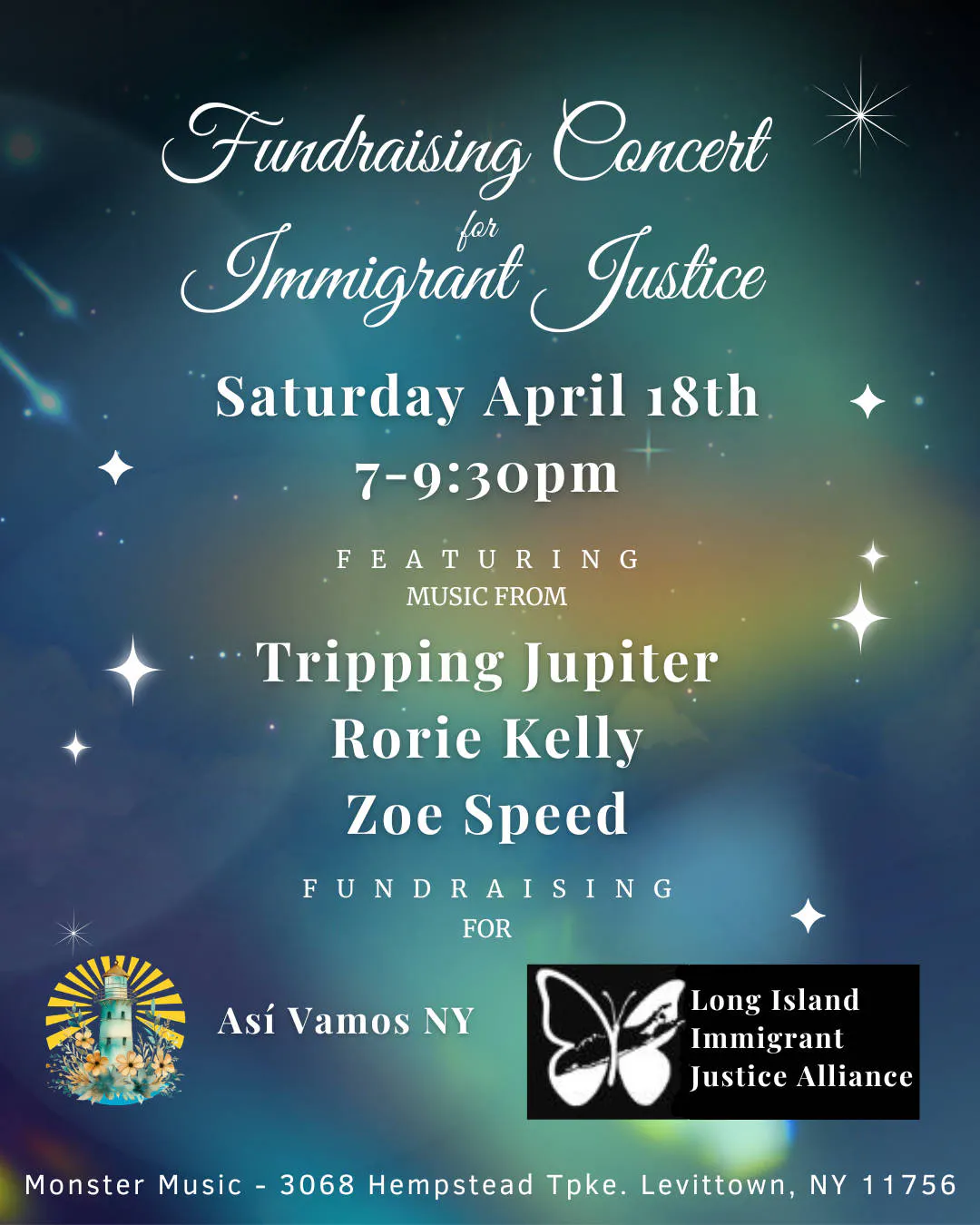 Fundraising Concert for Immigrant Justice event banner